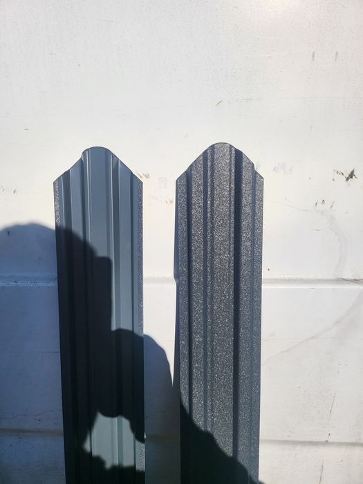 Vand sipca metalica de gard dublu vopsit gri antracid si negru mat