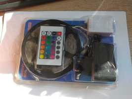 Banda LED SMD RGB , 5M cu controller , telecomanda , transformator