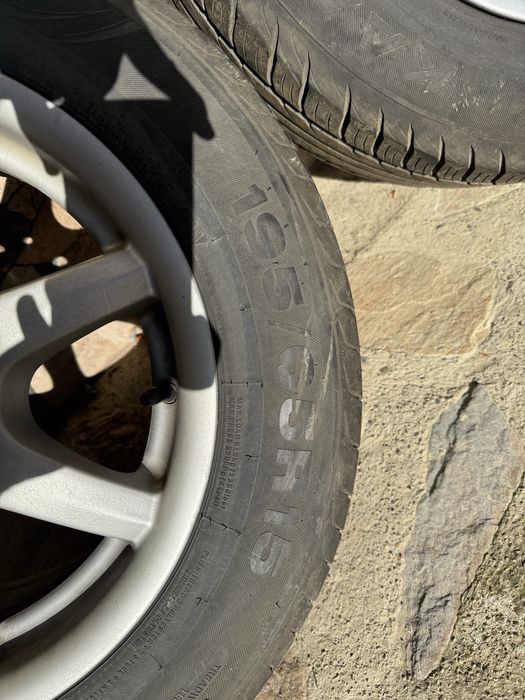 Jante aliaj Rial 15” ET38 + cauciucuri 195/65 R15 - VW, Audi, Skoda