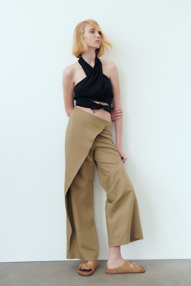 ZARA нов панталон лен и памук S