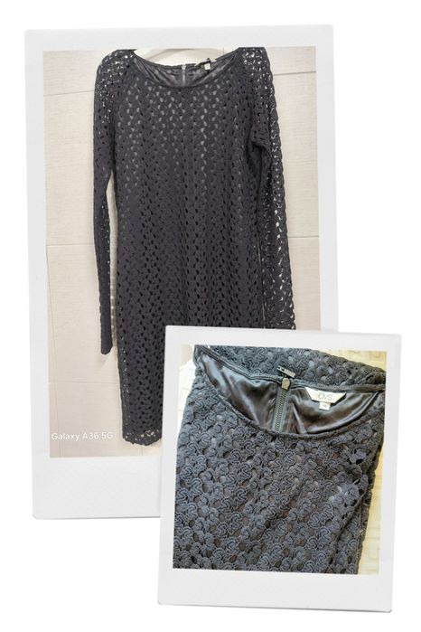 Черна  рокля-памучна дантела, с подплата