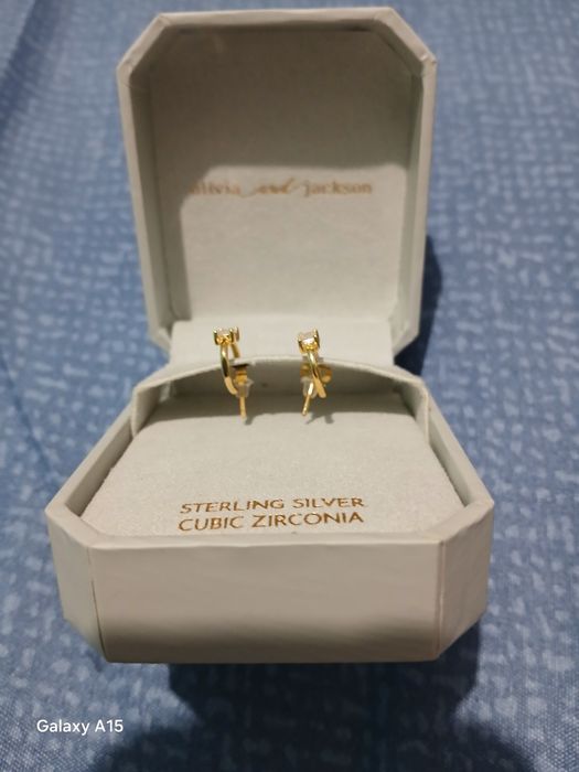 Cercei argint aurit cu șurub