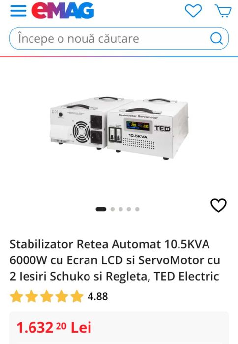 Stabilizator Retea Automat 10.5KVA 6000W cu Ecran LCD si ServoMotor