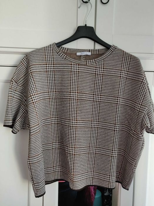 Pulover Zara tricot cu tinuta model boxy made in Portugal