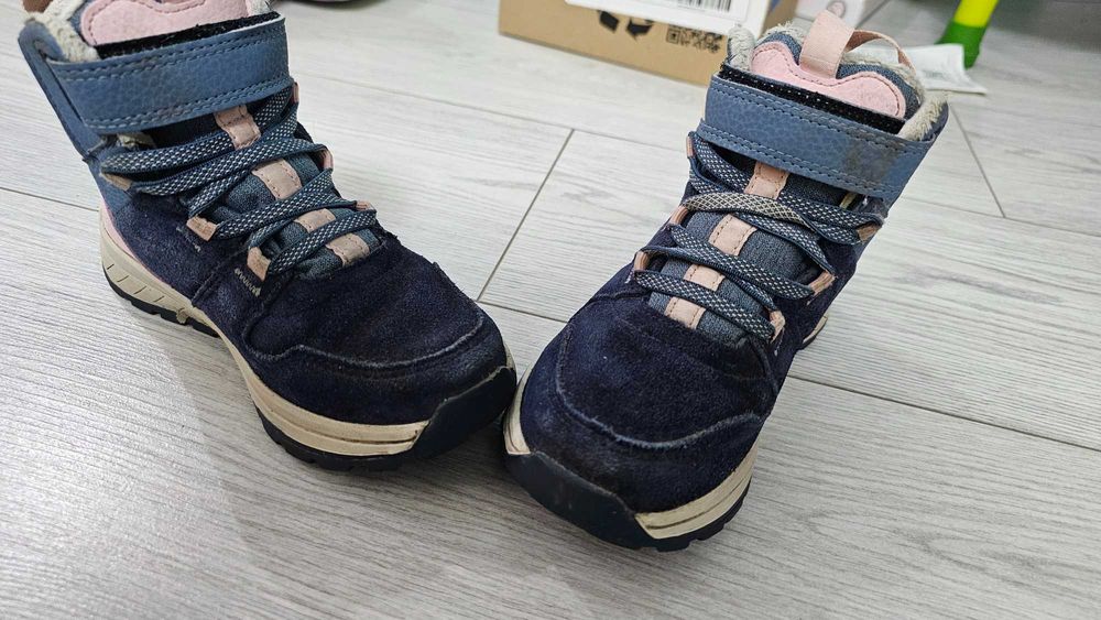 Детски непромокаеми кожени туристически обувки за преход SH500 QUECHUA