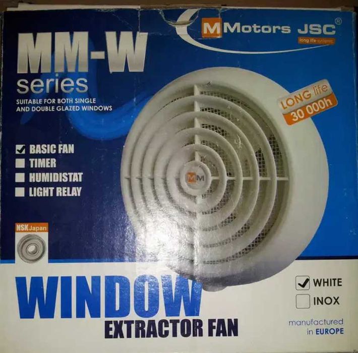 Прозоръчен вентилатор MMotors JSC MMW - бял