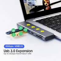 Hub Adaptor Multiport 7 in 2 USB C 3.0 pentru MacBook