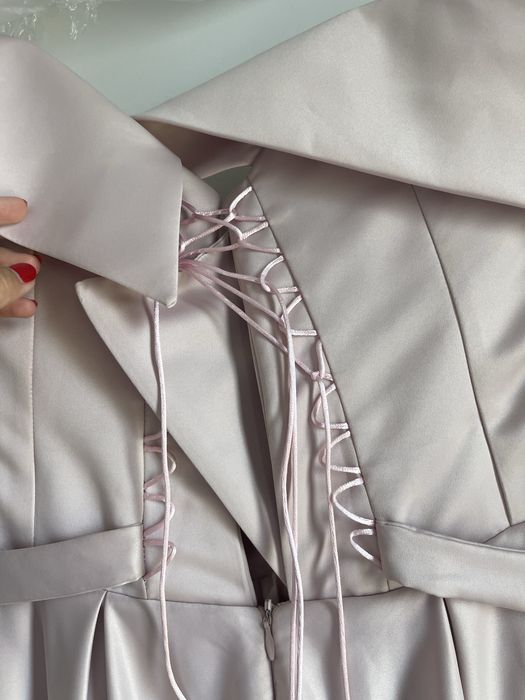 Rochie eleganta roz nude reglabila