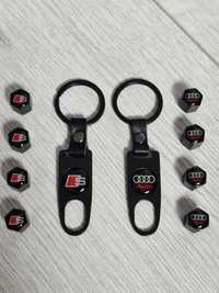 Capacele-Valva-Ventil+Breloc-Audi-Sline-S-Line-Quattro-A4-A5-A6-Q5-Q7