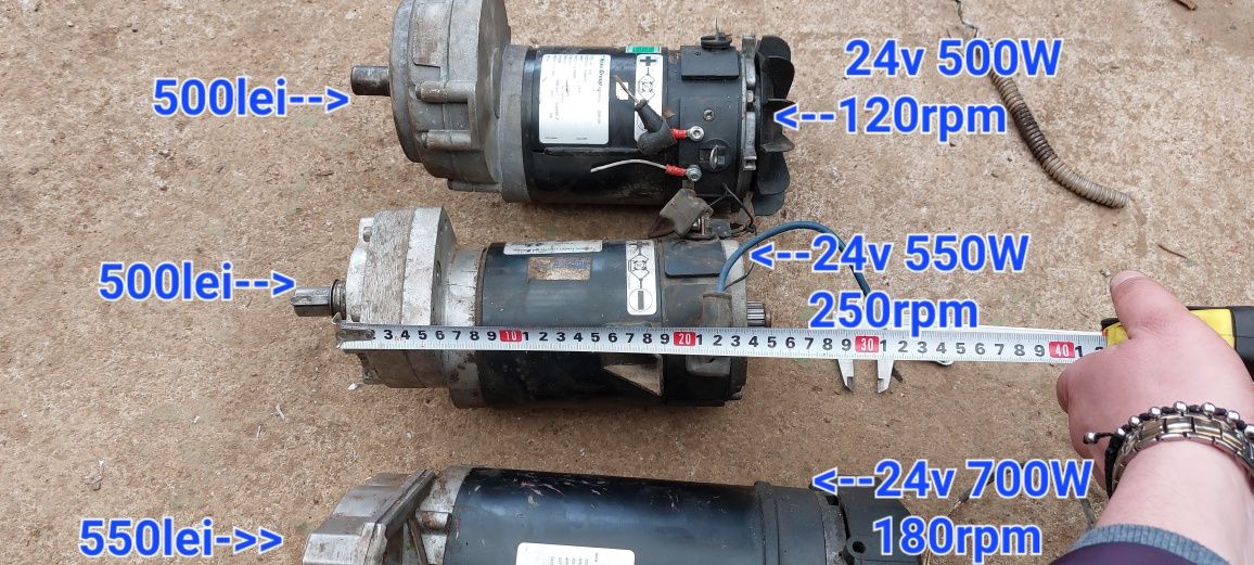 Motor cu reductor 24v 700w kart 180rpm 250rpm  generator