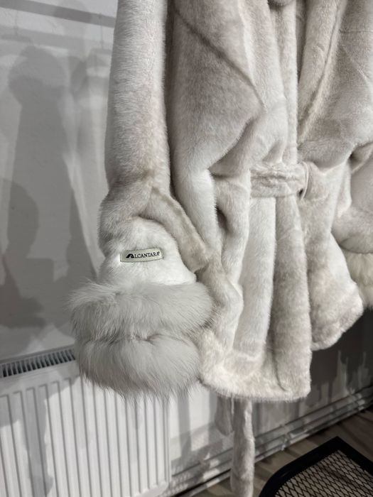 Geaca Alcantara cu Blana de Vulpe