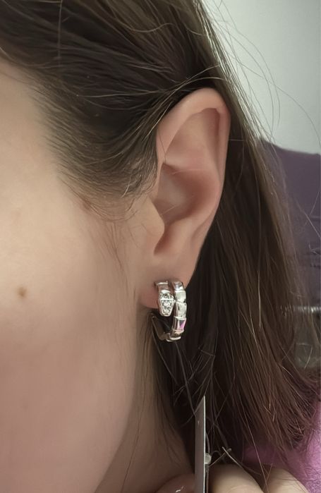 Серьги Bvlgari Serpenti белое золото