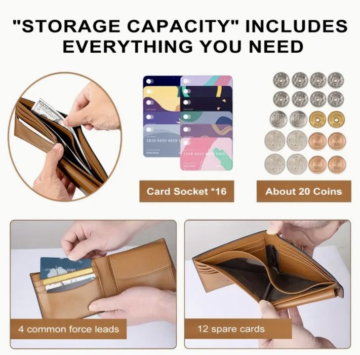 -15%Промоция•Елегантен и Изискан мъжки портфейл/Двуцветен естест. кожа