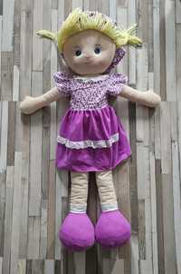 Papusa mare fetita din material textil, violet, 85 cm, Topi Toy