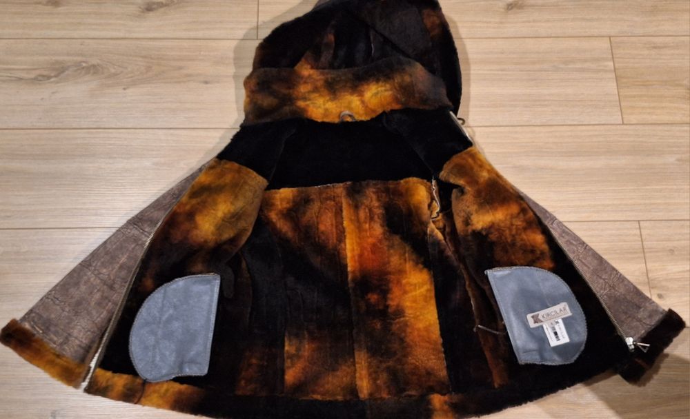 Cojoc piele si blana naturala pt 10 ani