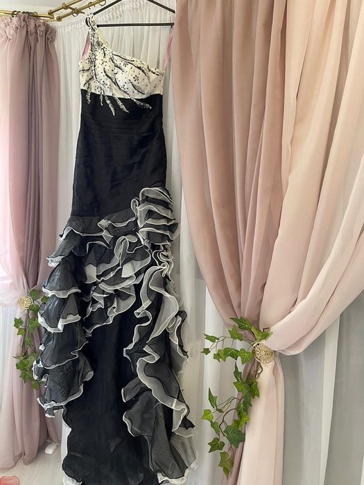 Rochie seara / ocazie S/M negru cu alb