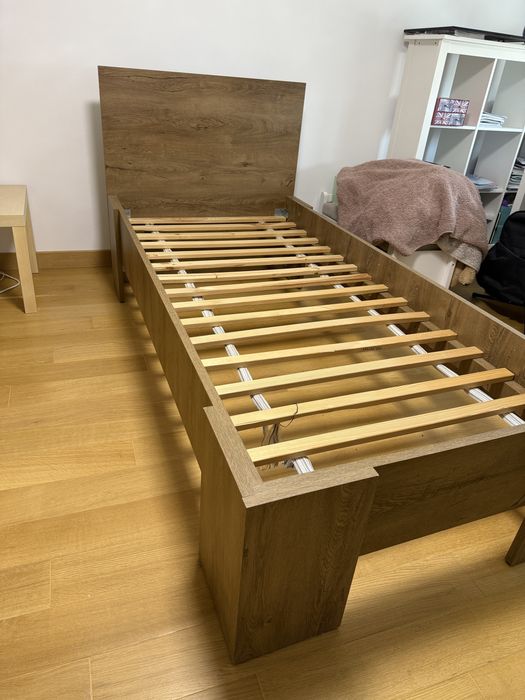 Cadru pat VEDDE 90x200 stejar sălbatic închis JYSK