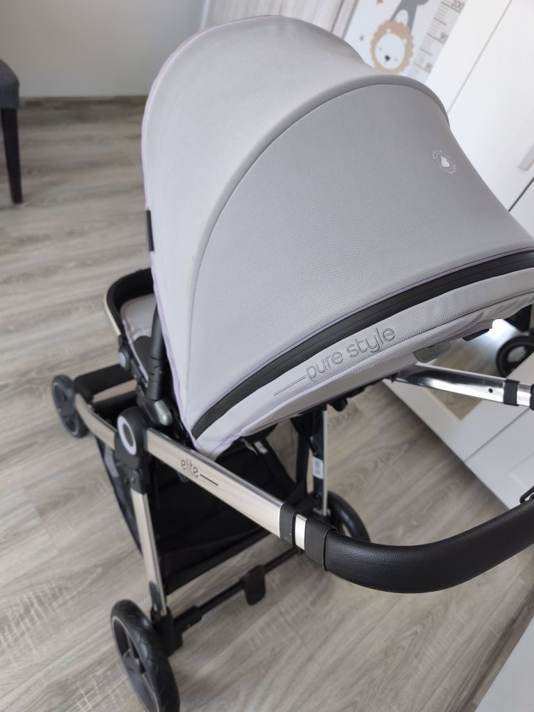 Бебешка количка Chipolino Elite-grey 2в1 + много допълнителни аксесори