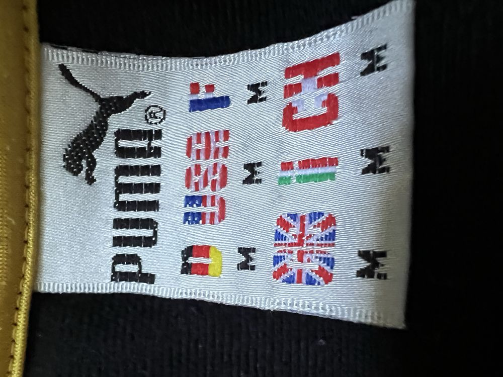 sport PUMA retro, mărimea M-L, negru/galben/alb, stare excelentă