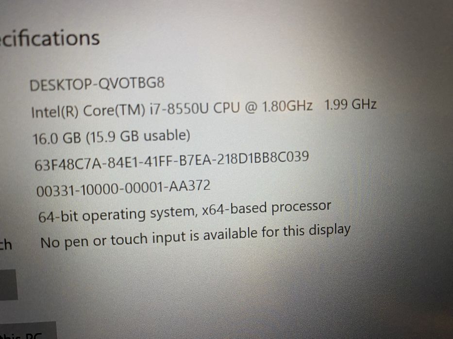 Laptop ultrabook Lenovo T480S I7 gen 8 Ssd 512
