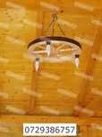 Lustra rustica din lemn 50 cm