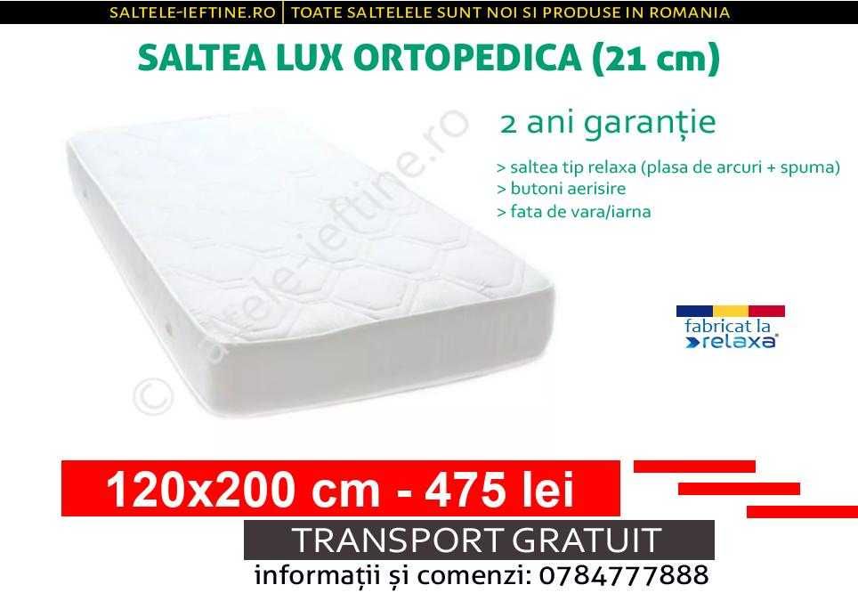 Saltea 120x200 cm - Lux Ortopedica (inaltime 21 cm)