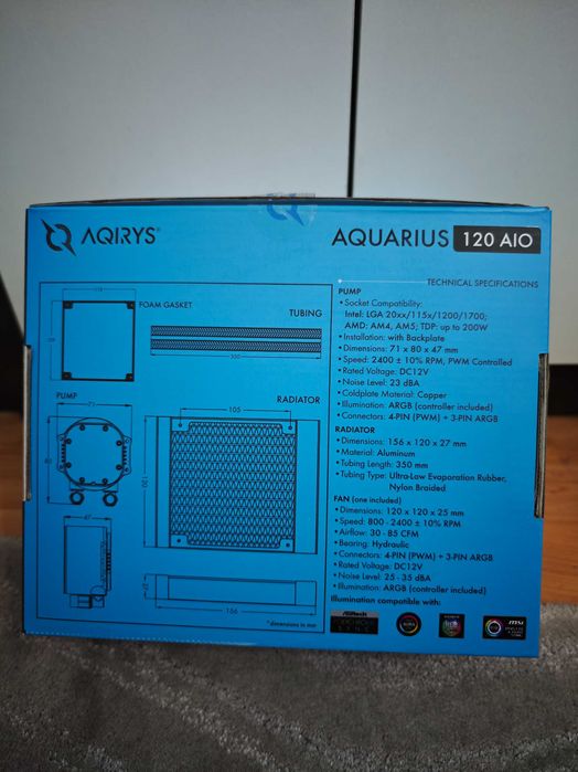 Cooler CPU cu lichid AQIRYS Aquarius 120 AIO ARGB Black  garantie 2027