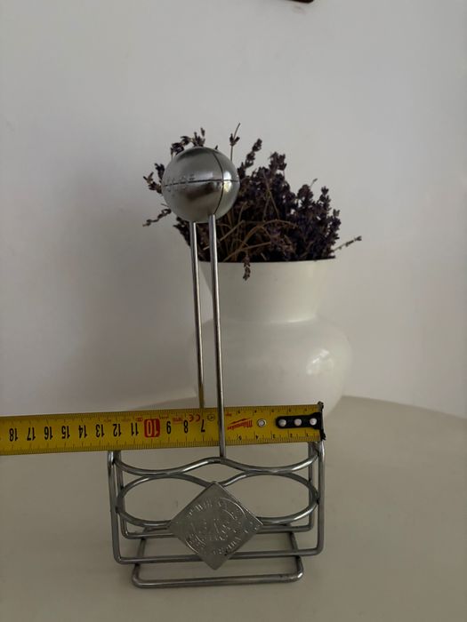 Suport vintage aluminiu pentru sosuri Tabasco, prindere pentru masă