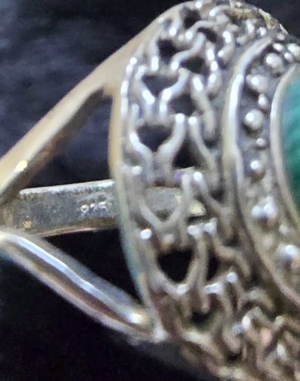 Inel argint 925 cu malachit