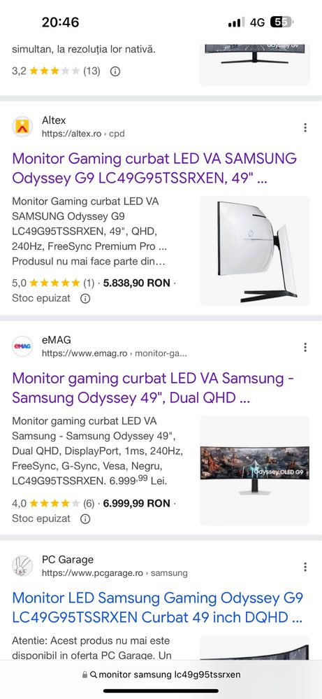 Monitor Gaming Qled Samsung Odyssey 49", Dual QHD , 240Hz