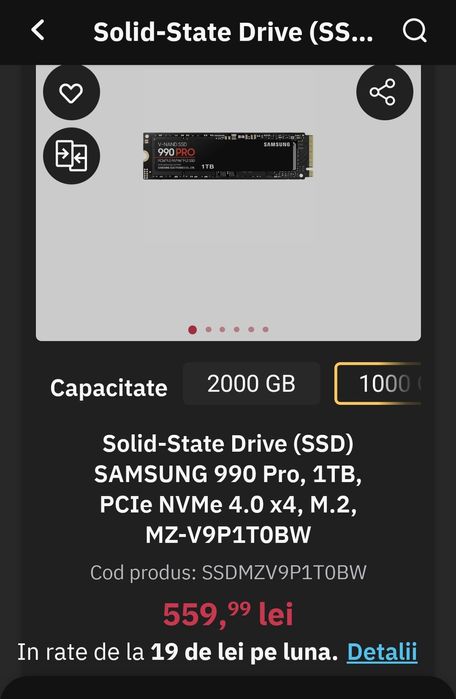 Sigilat Ssd Samsung 990 Pro 1TB pcie 4.0 nvme m2 MZ-VP91T0BW