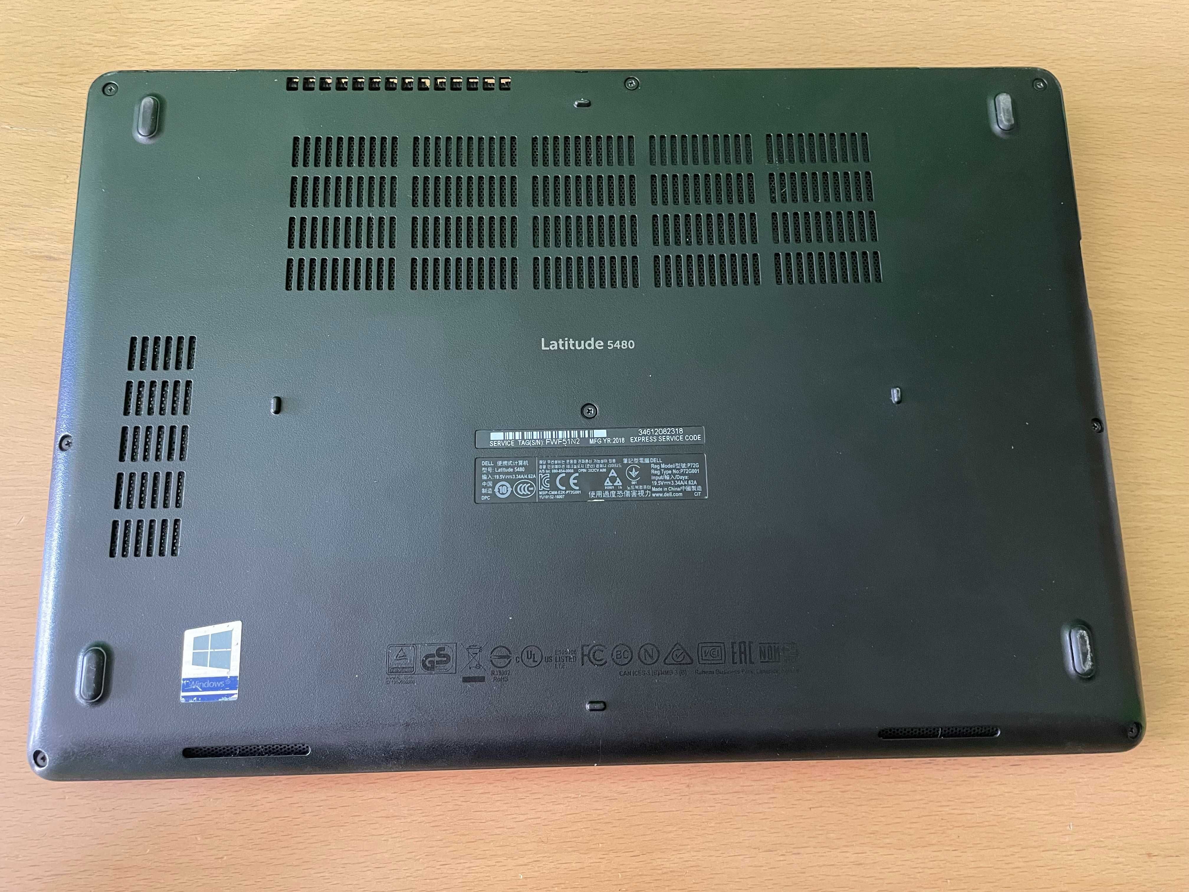 Dell Latitude 5480 - 14''FHD, i5-7300u, 8GB RAM, 128GB NVMe PCle M.2