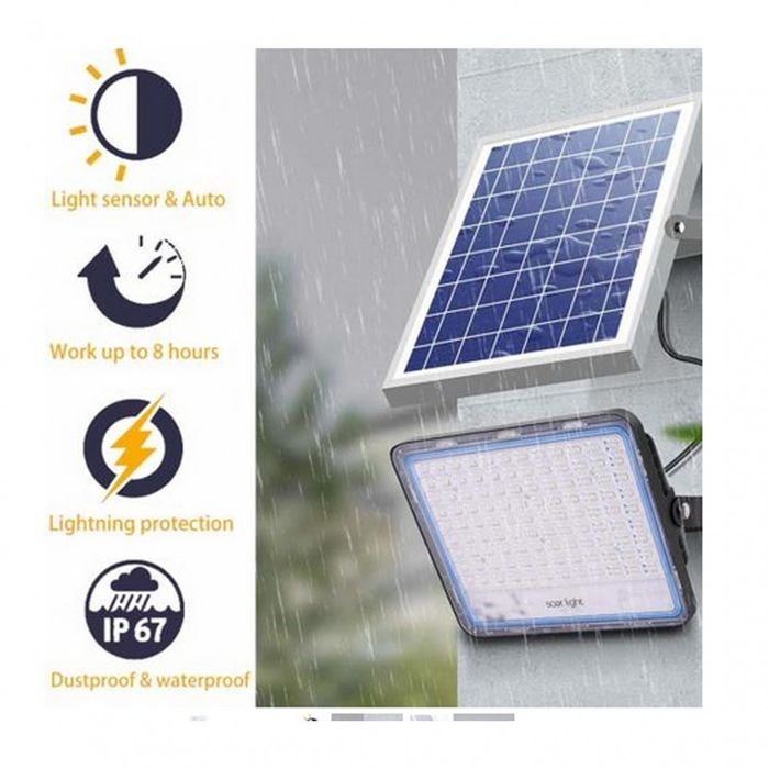 Proiector Led cu panou solar, senzori lumina, waterproof, 216 Led-uri