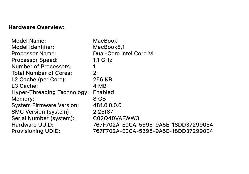 Notebook Apple MacBook Retina 12" (A1534)