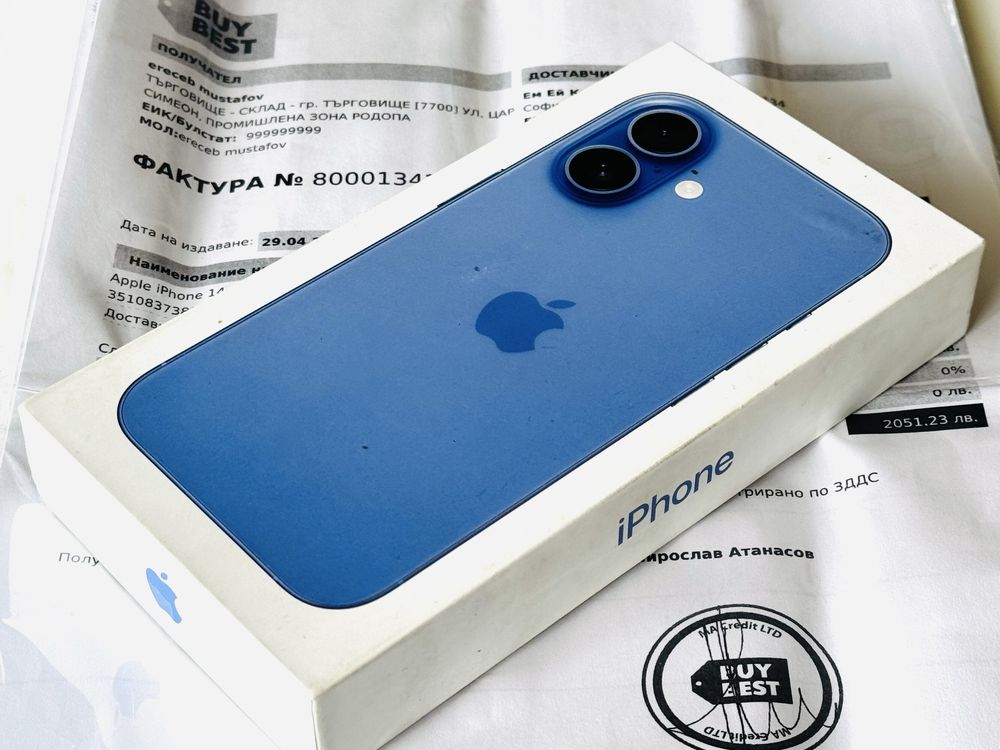 Iphone 16 128GB Ultramarine Гаранция 20 месеца
