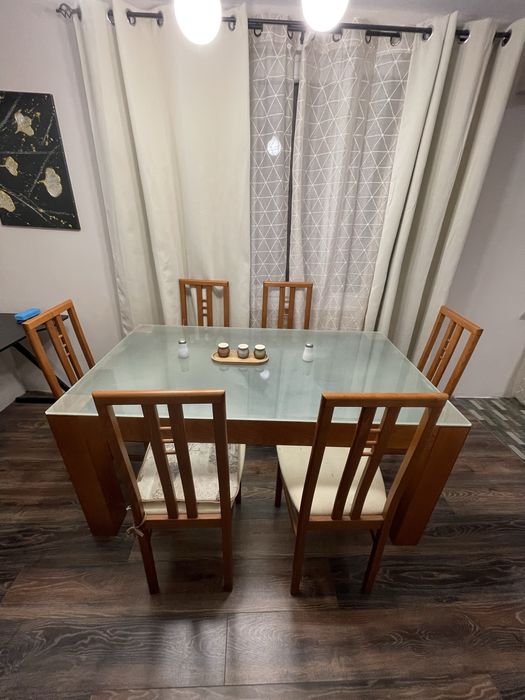 Маса ! Масивна трапезна маса + подарък 6 стола