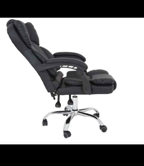 Офис стол Parma, имитация на кожа, черен