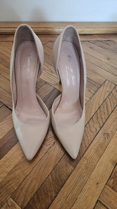 Pantofi din piele nude italienesti