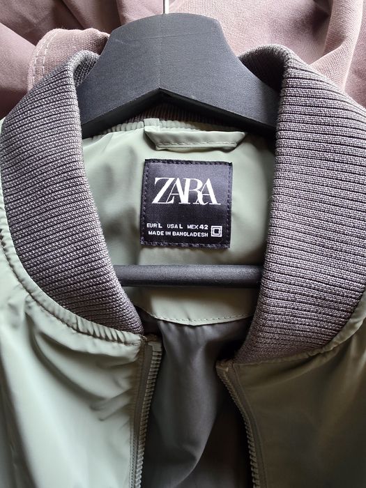 Zara – Леки бомбър яке, пастелно зелено (L)