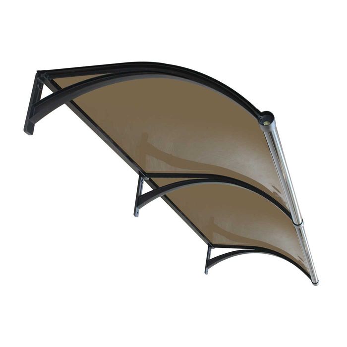 Copertină ERIC PRO Alu cu Jgheab + Plexiglas de ușă 120/150x100cm