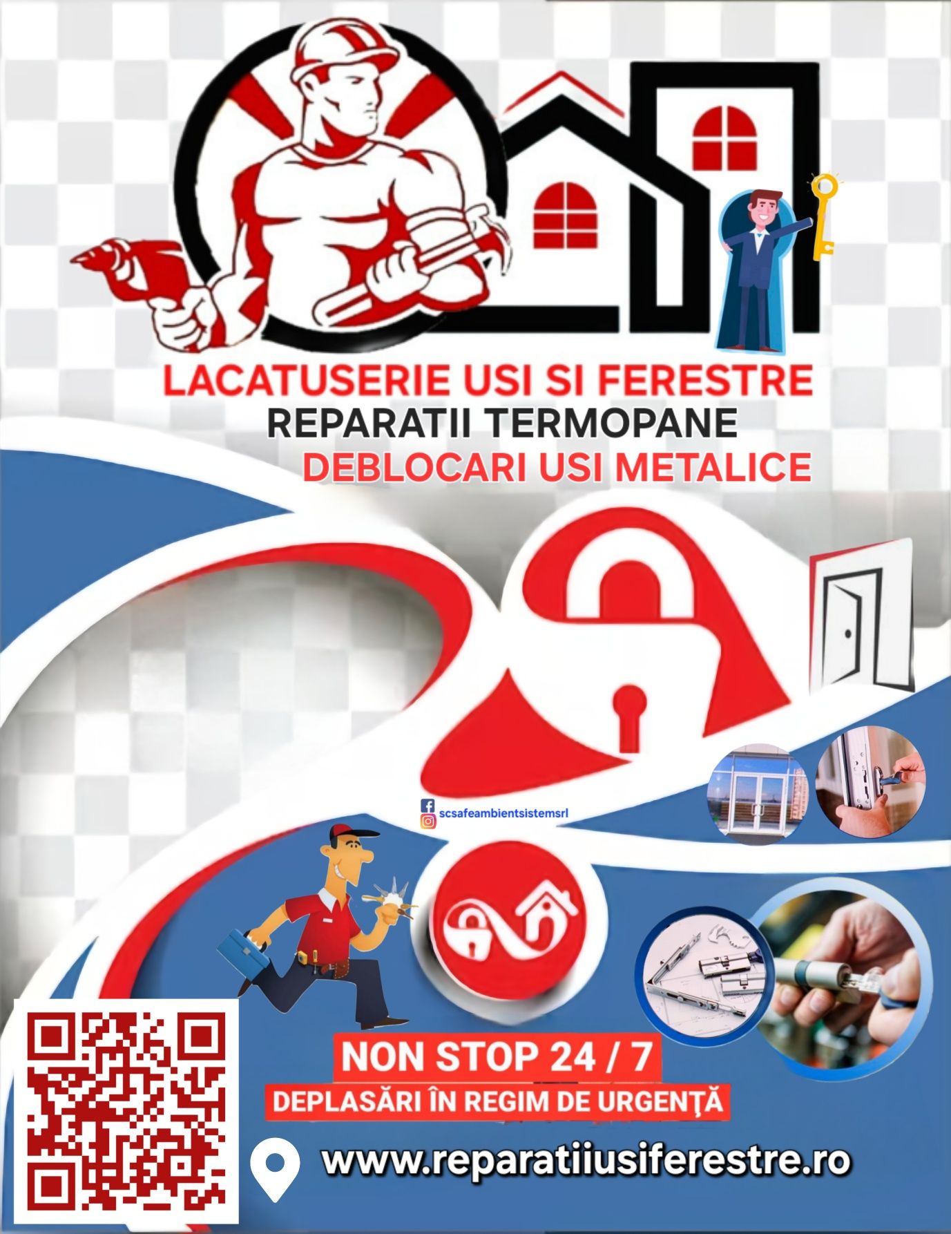 Reparatii usi/ferestre/Reparatii Termopane/Deblocari usi/Yale usi/usi