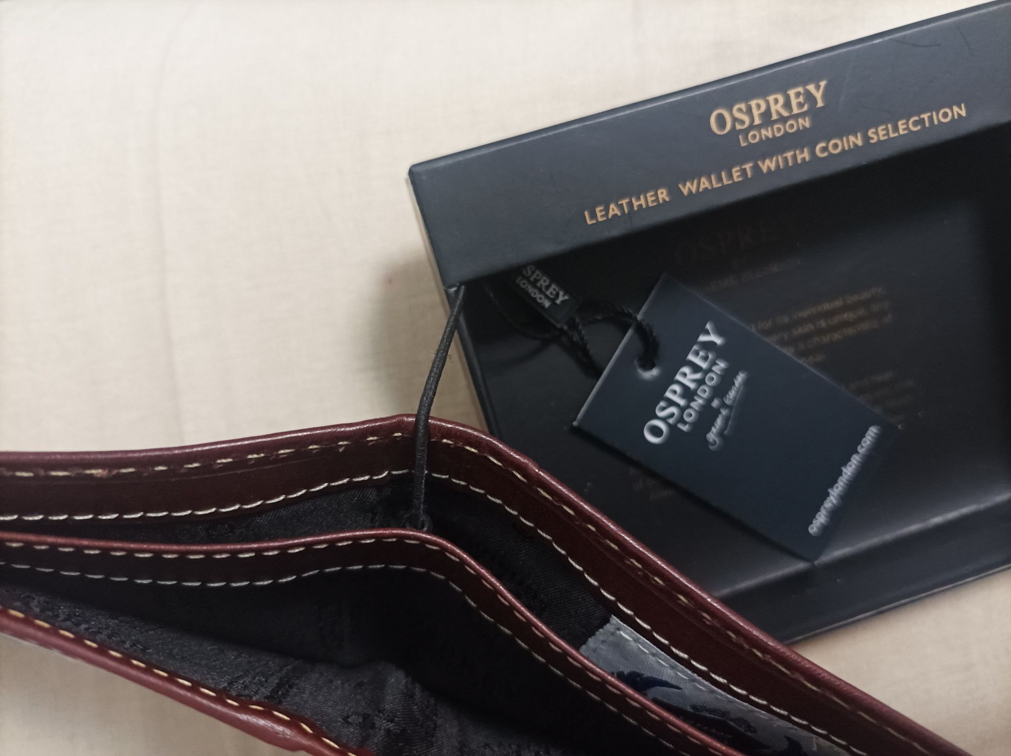 OSPREY ест.кожа нов мъжки портфейл