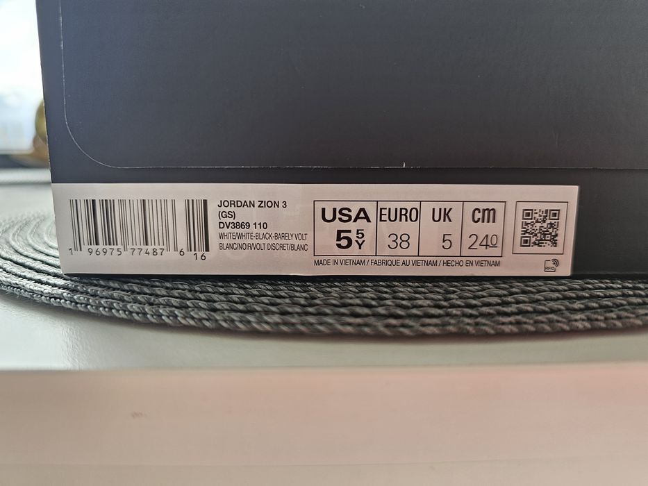 Jordan Zion 3 III, номер 38,