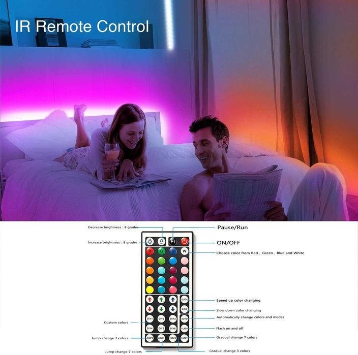 phopollo LED лента, 40 м светлинни ленти с 44-клавишно дистанционно