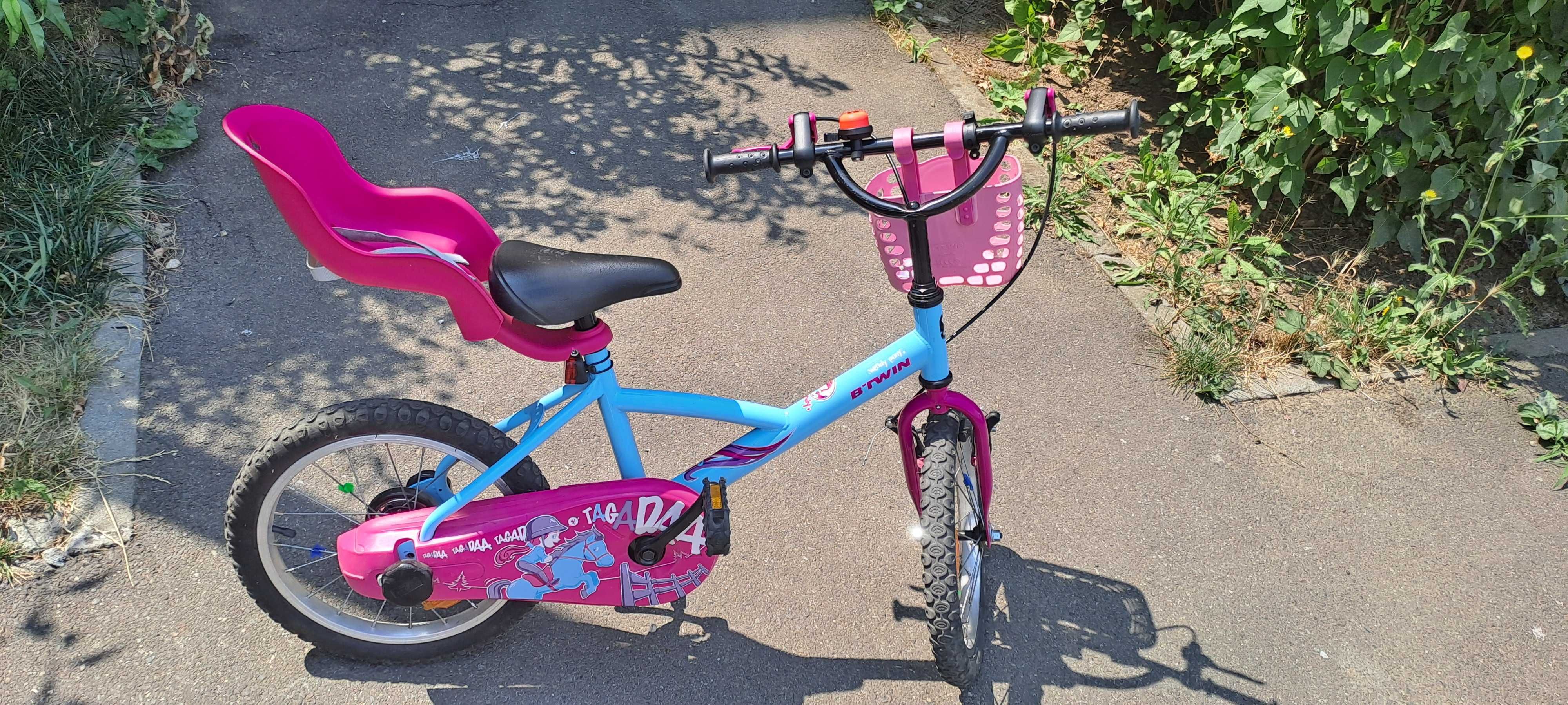 Bicicleta copii B'TWIN 16" Wendy Pony albastru/roz