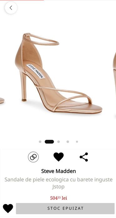 Sandale aurii de piele ecologica si barete inguste cu toc 9 cm