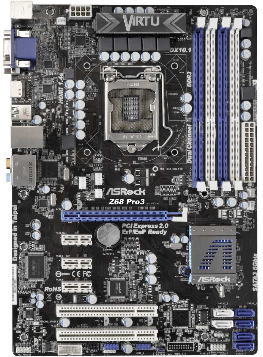 Дъно Дънна платка ASRock Z68 Pro3 1155 DDR3 OVERCLOCK