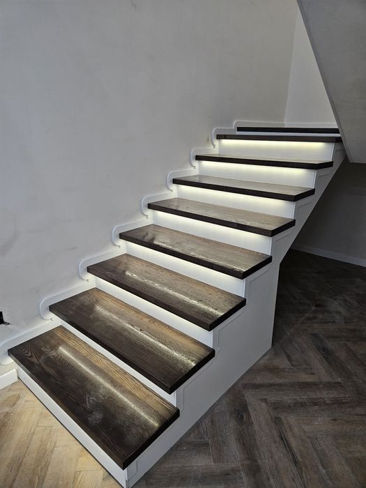 Лестница под ключ Общивка и Железо каркас