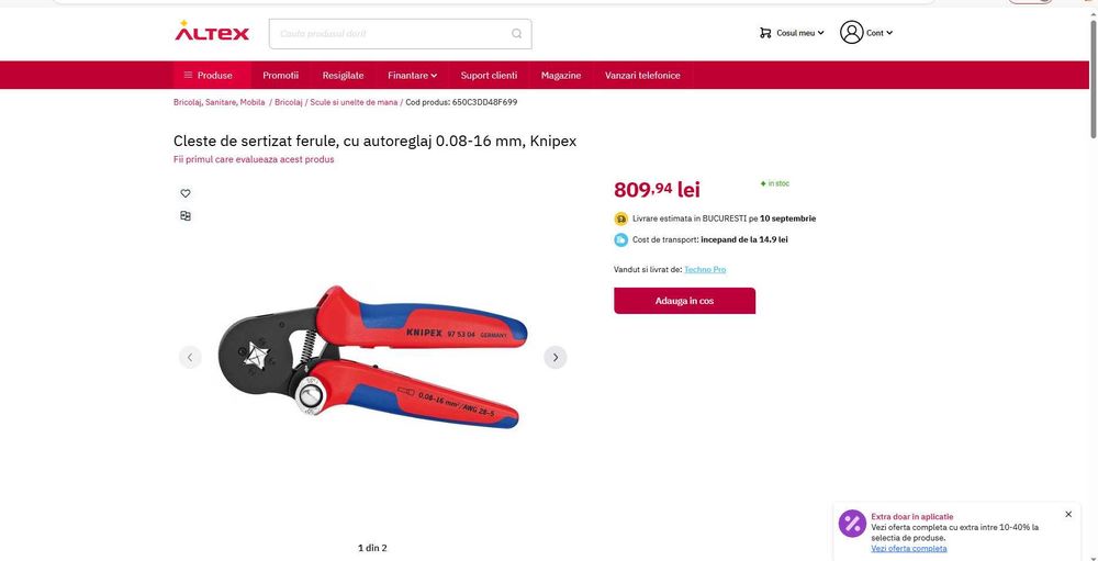 Knipex 97 53 04 pentru sertizat