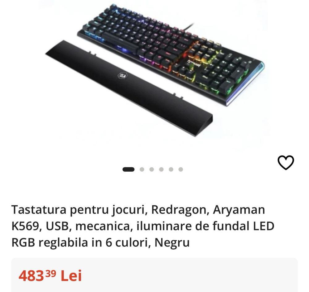 Tastatura Gaming Mecanica Redragon